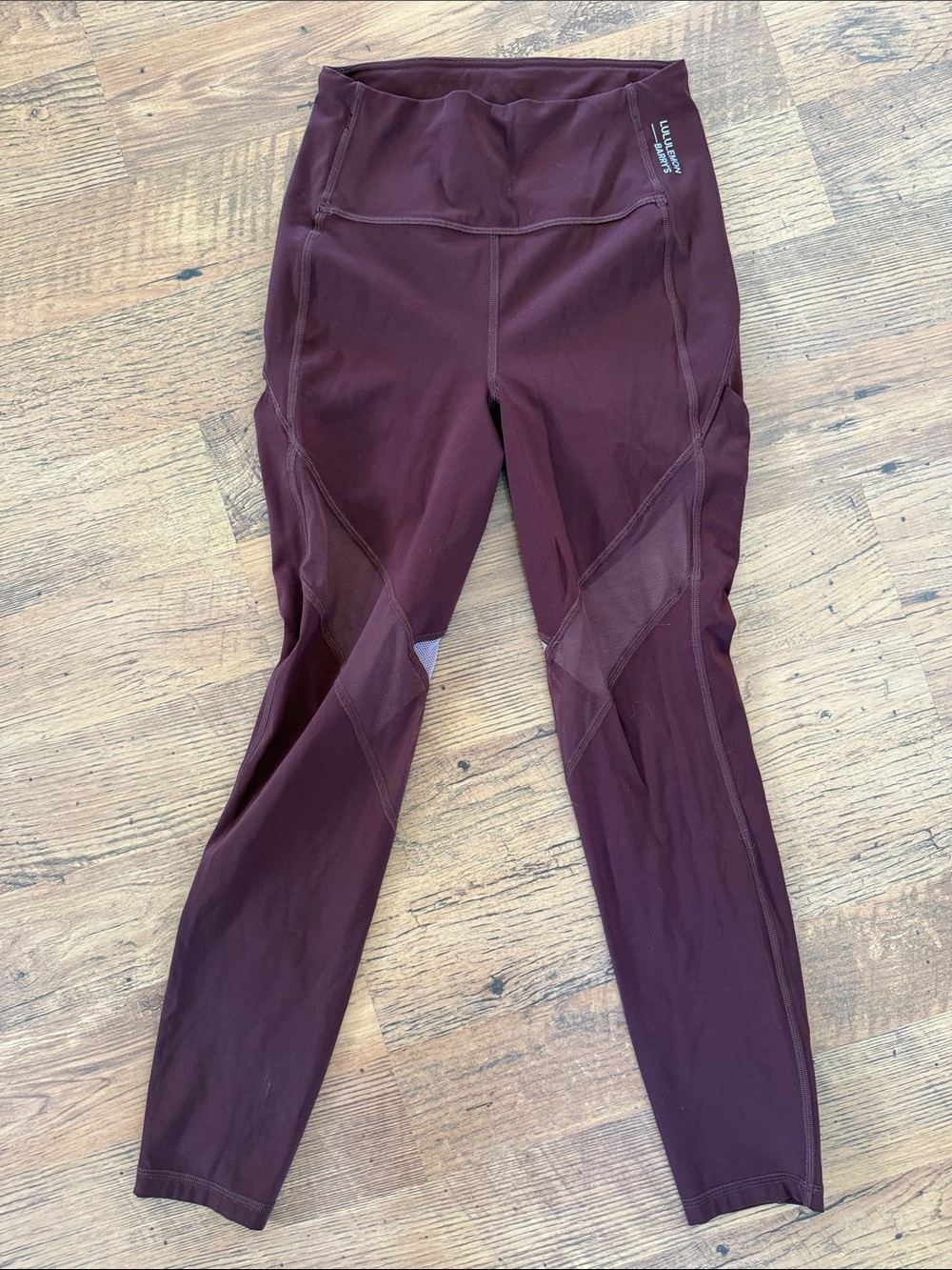 lululemon athletica Deep Wine Mesh-Panel Leggings